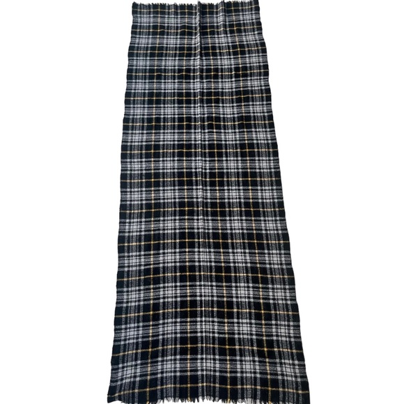 Isabel Marant Suzanne Black/White Checkered Plaid Patterned Scarf Cashmere Wool - Picture 4 of 6